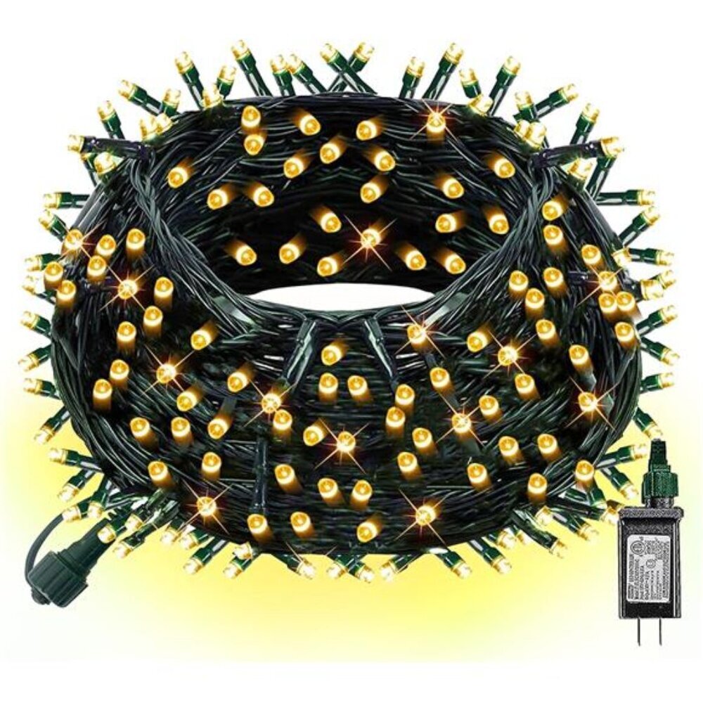 Dazzle Bright 300 LED Christmas String Lights, 100 FT Connectable Waterproof